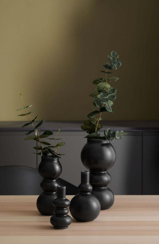 VASE 19 cm  - Schwarz, Basics, Stein (2,5/19cm) - ASA