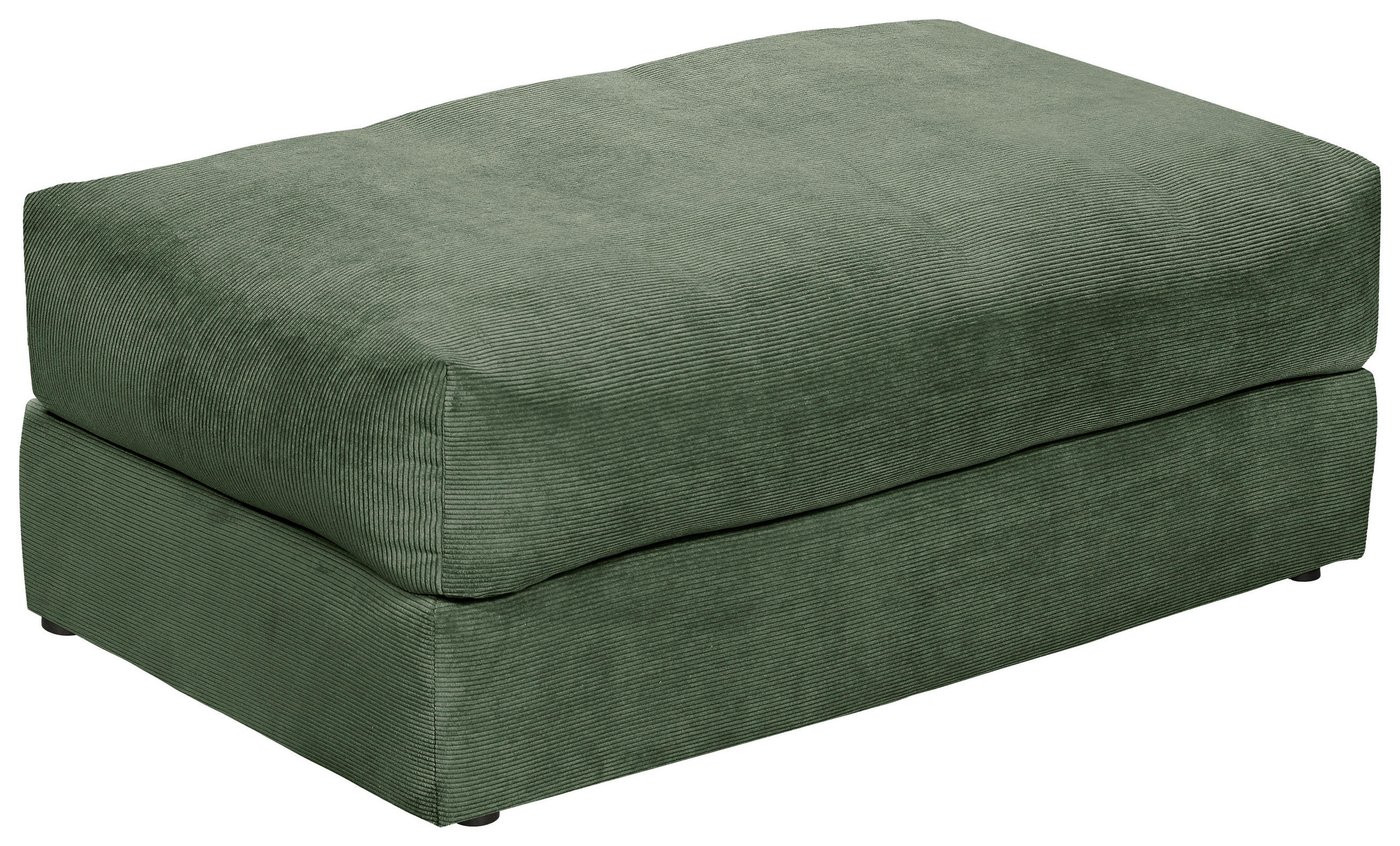 HOCKER KAMIL Cord Grün  - Schwarz/Grün, MODERN, Textil (115/45/50cm) - Livetastic