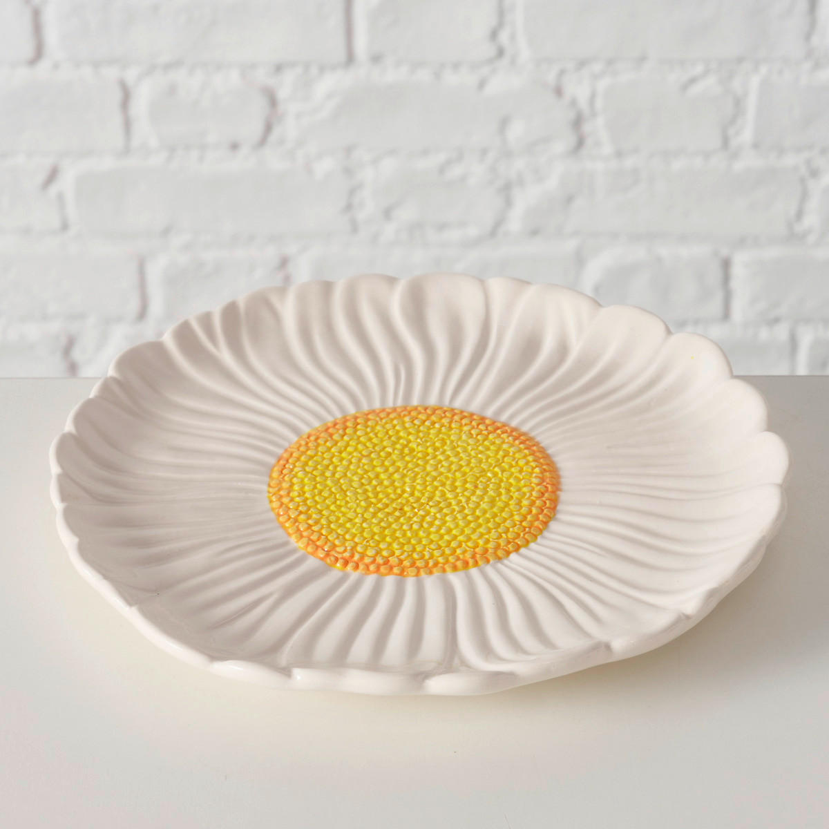 TELLER    - Gelb/Weiß, KONVENTIONELL, Keramik (22/2cm)