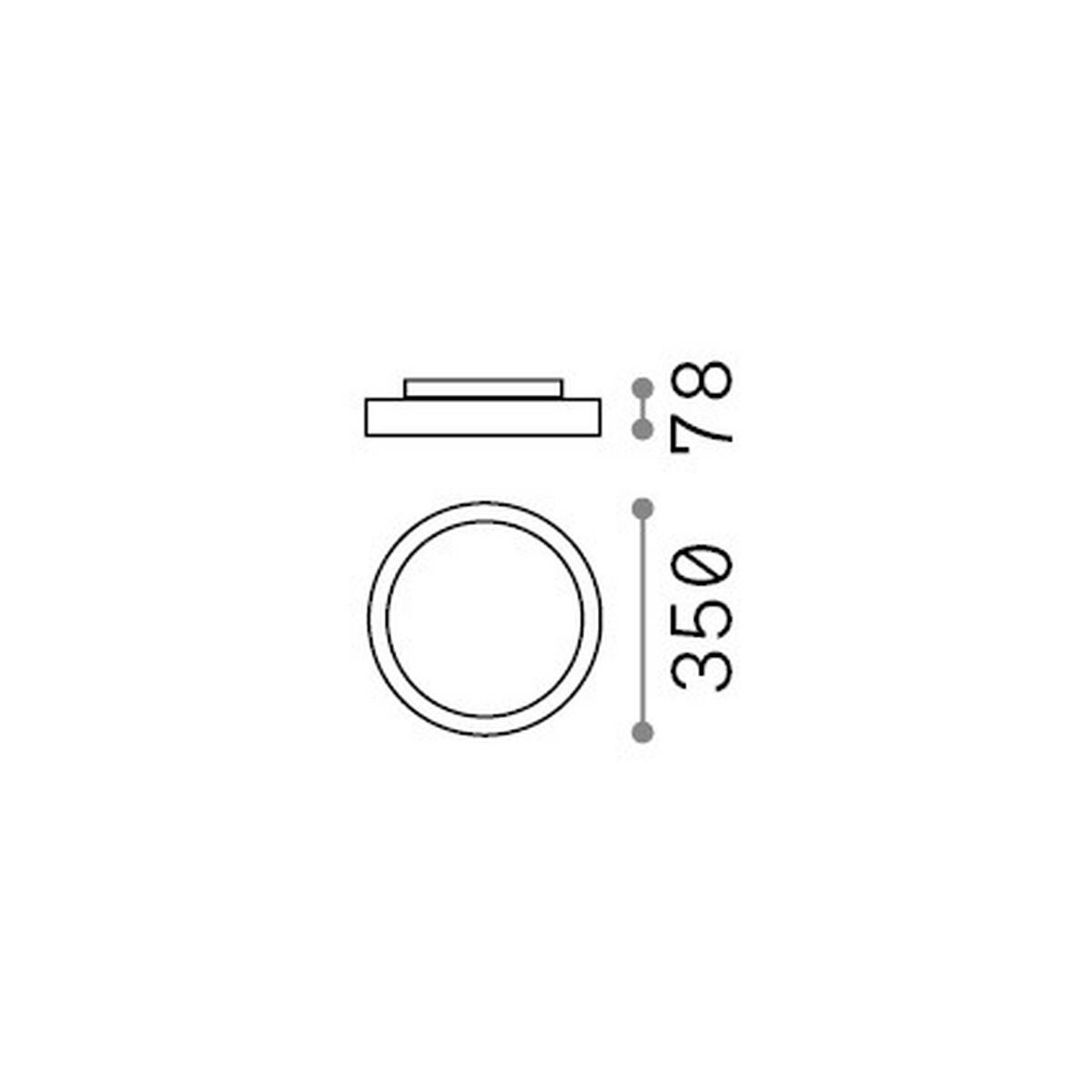 LED-DECKENLEUCHTE Bianco 35/7,8 cm   - Weiß, Basics, Kunststoff/Metall (35/7,8cm) - Ideal Lux