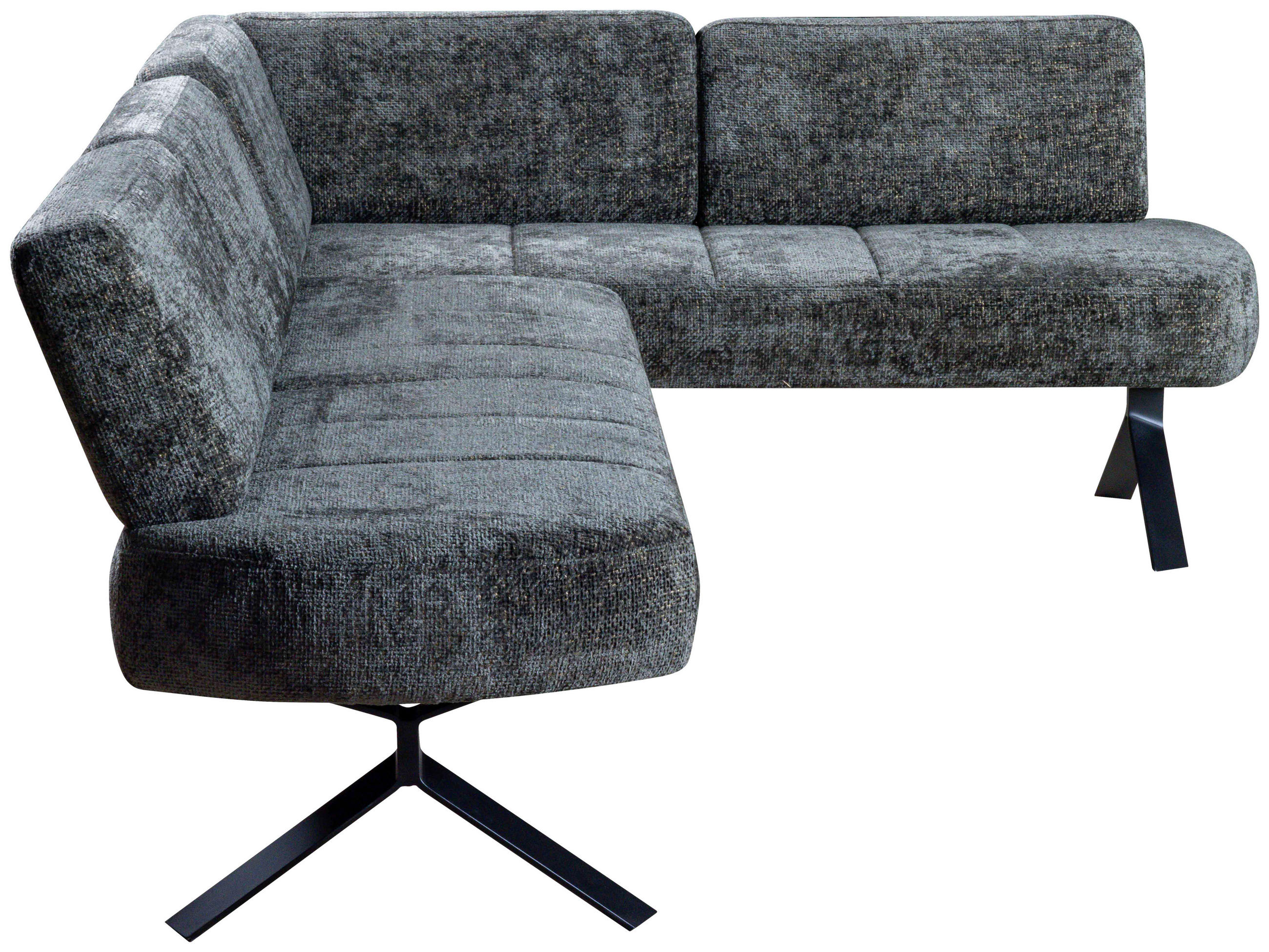 ECKBANK 176/248 cm Webstoff Grün   - Schwarz/Grün, MODERN, Textil/Metall (176/248cm) - Livetastic
