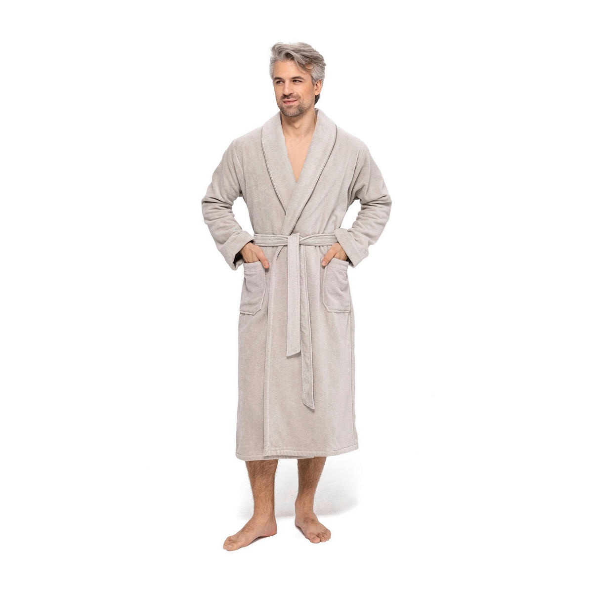 BADEMANTEL XL Unisex  - Silberfarben, Basics, Textil (XLnull) - Moeve
