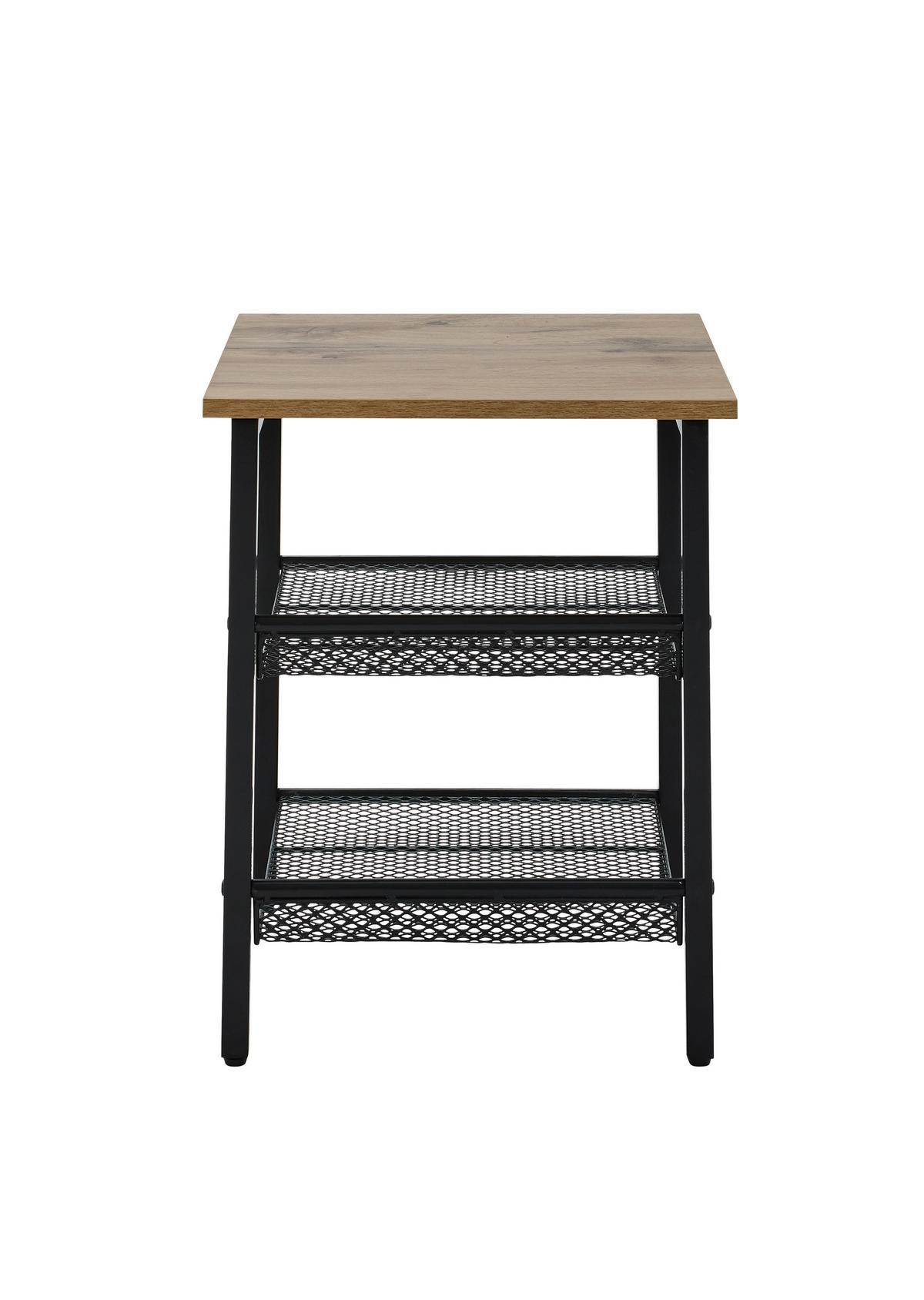 BEISTELLTISCH 40/40/50 cm Naturfarben, Schwarz quadratisch  - Schwarz/Naturfarben, Basics, Holzwerkstoff/Metall (40/40/50cm) - Xora