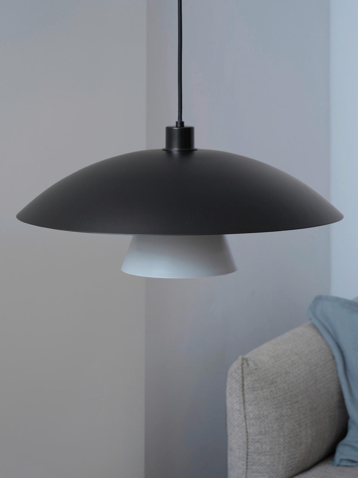 HÄNGELEUCHTE 186/50/125,5 cm  - Schwarz/Weiß, Basics, Metall (186/50/125,5cm) - Osram