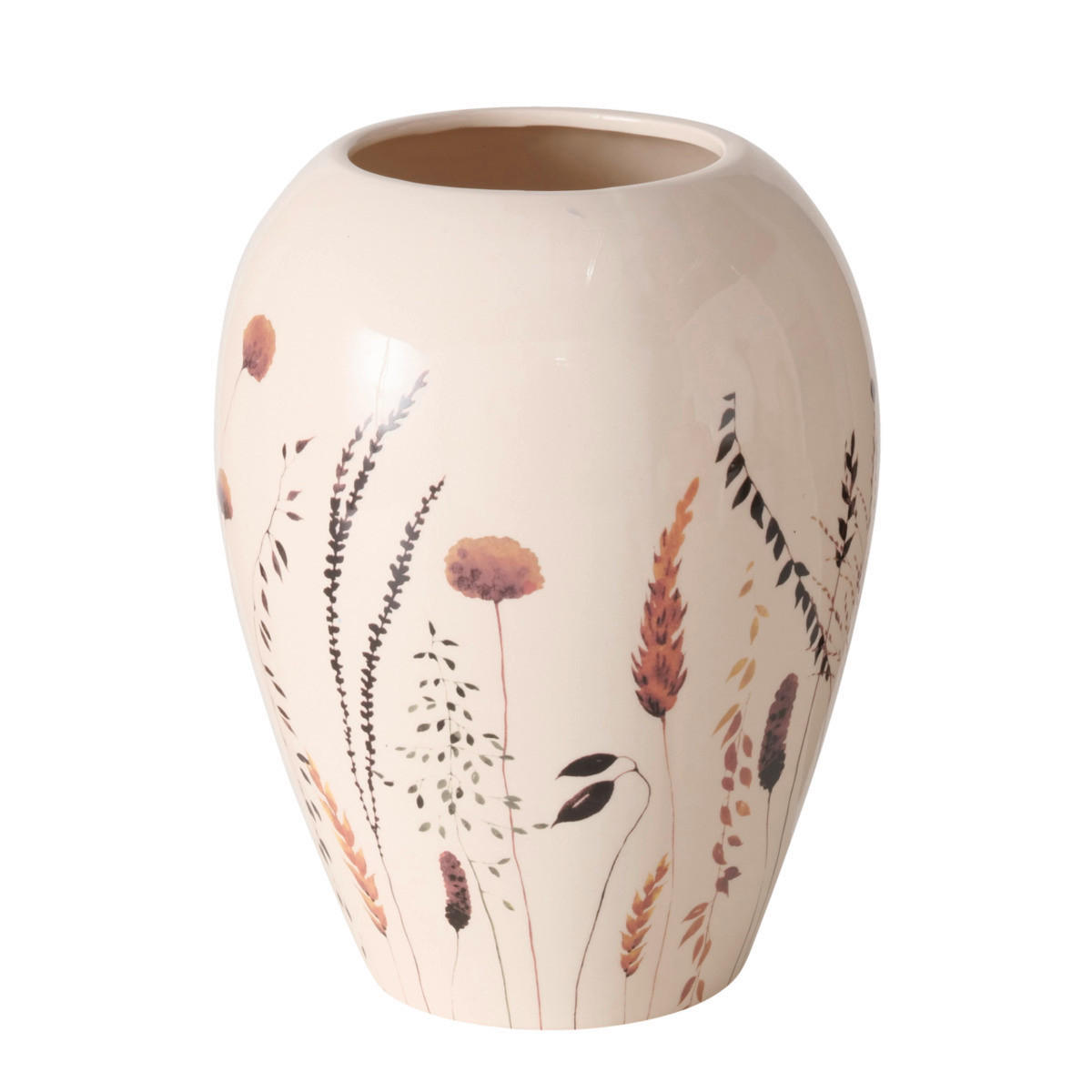 VÁZA, keramika,  - bílá/krémová, Basics, keramika (18/18/23cm)