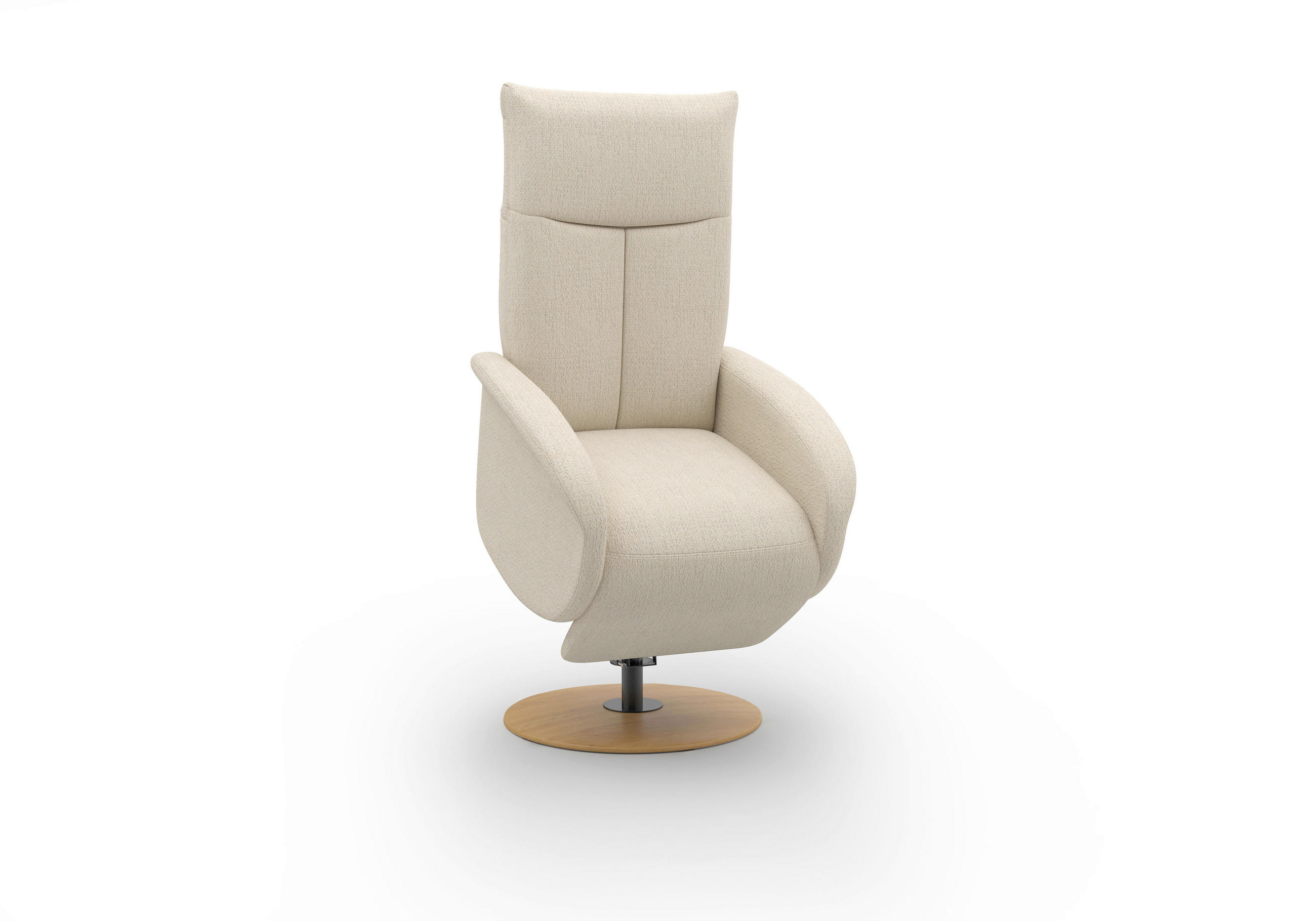 RELAXSESSEL Textil Sandfarben  - Sandfarben/Eichefarben, Konventionell, Holzwerkstoff/Textil (75/112/82cm) - Sit & More