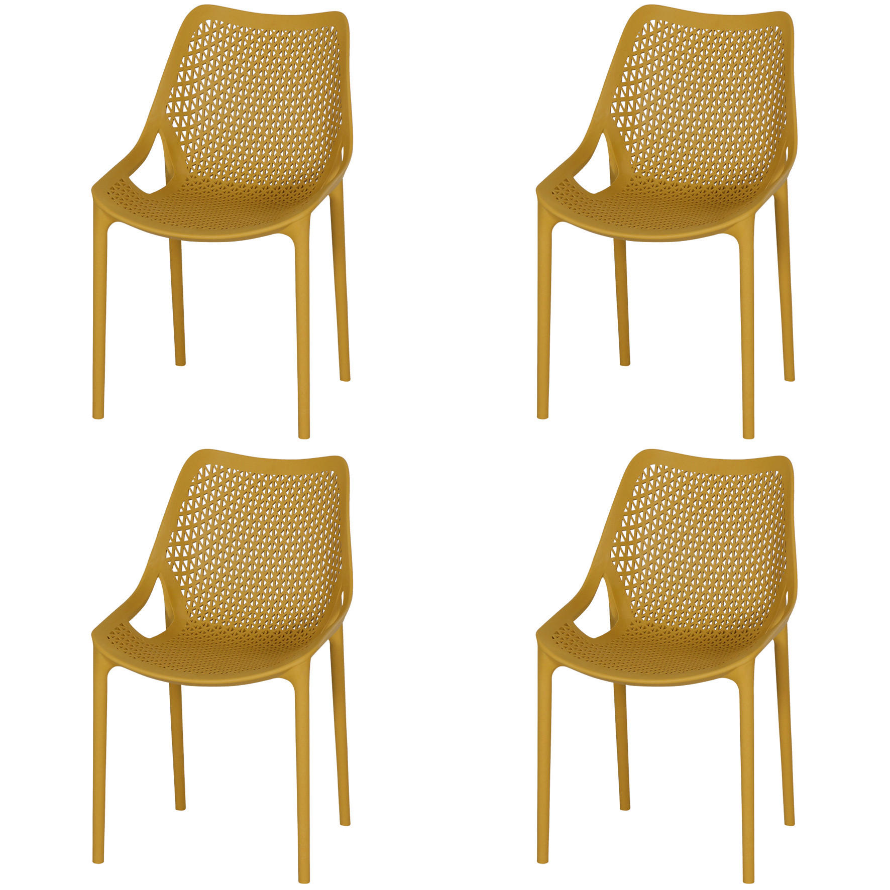 GARTENSTUHL-SET Gelb  - Gelb, Basics, Kunststoff (60/81/50cm) - Siena Garden