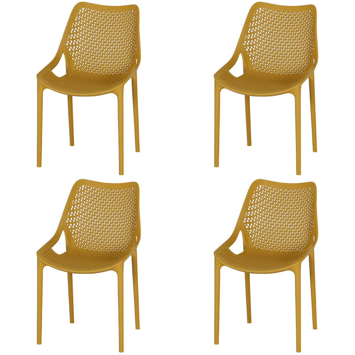 GARTENSTUHL-SET Gelb  - Gelb, Basics, Kunststoff (60/81/50cm) - Siena Garden