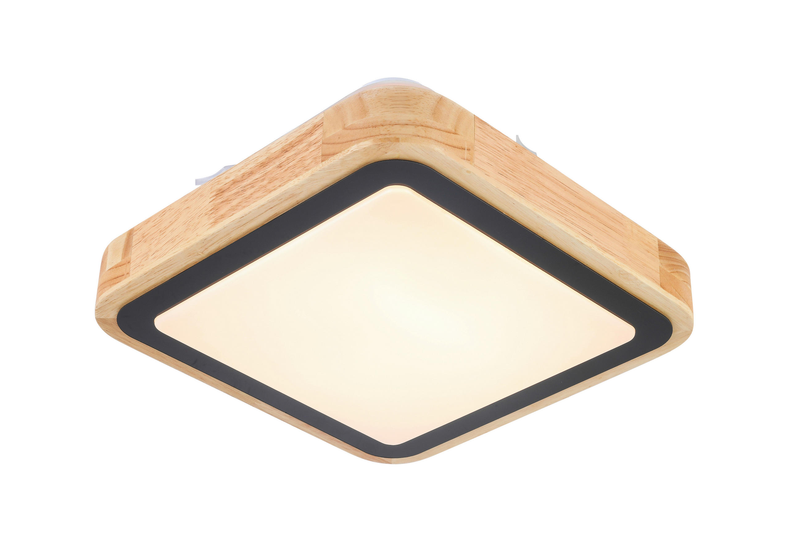 LED PLAFONJERA  - boja bukve/bela, Osnovno, metal/plastika (27/27/8cm)