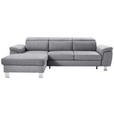 ECKSOFA  in Webstoff Hellgrau  167/250 cm  - Silberfarben/Hellgrau, Design, Textil/Metall (167/250cm) - Xora