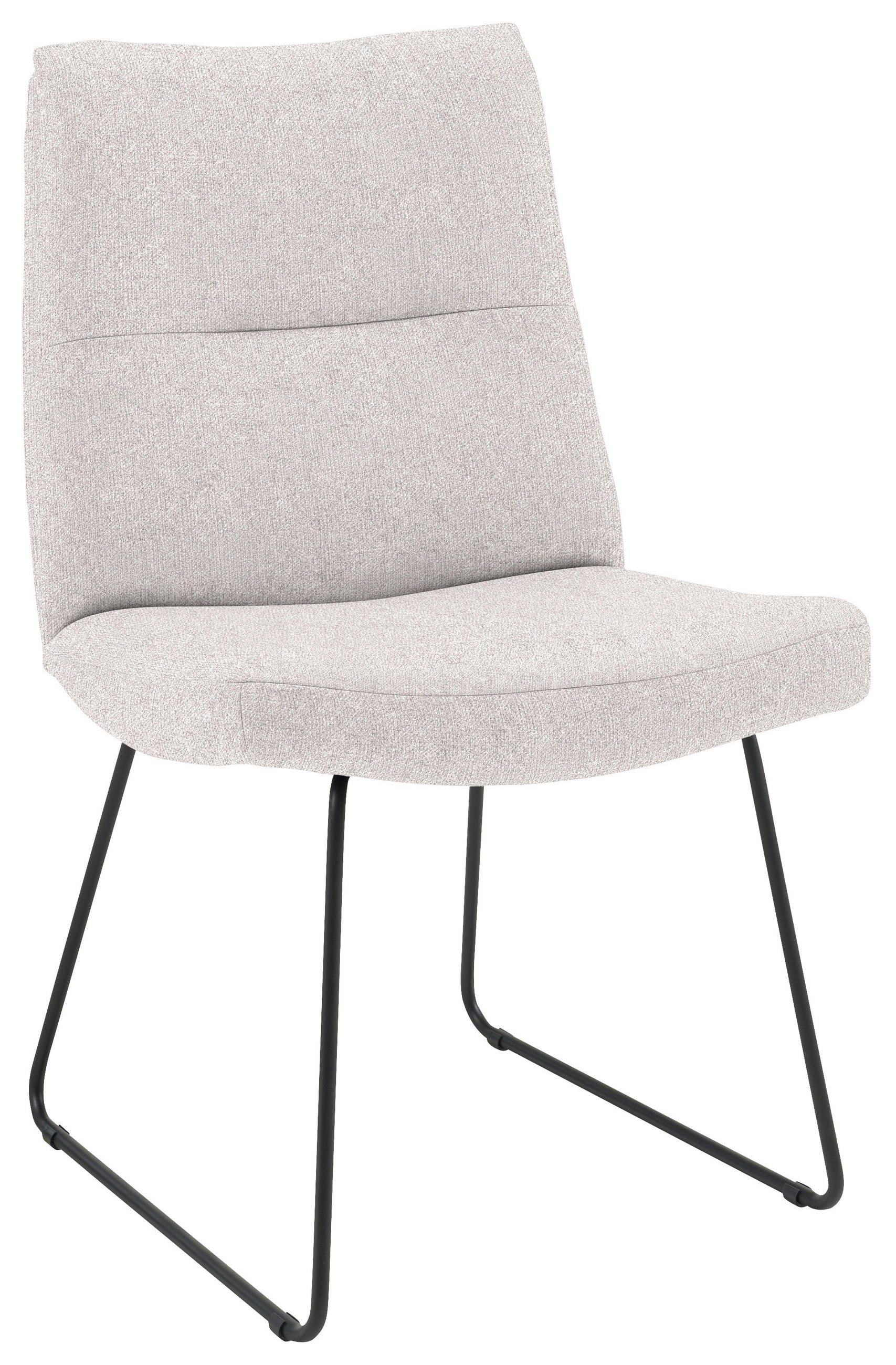 STUHL  Beinauswahl, Stoff-/Lederauswahl Flachgewebe  Hellgrau  - Hellgrau/Schwarz, Design, Textil/Metall (50/90/68cm) - Valnatura