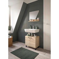BADEZIMMER 2-teilig  in 57 cm  - Schwarz/Sonoma Eiche, MODERN, Glas/Holzwerkstoff (57cm) - MID.YOU