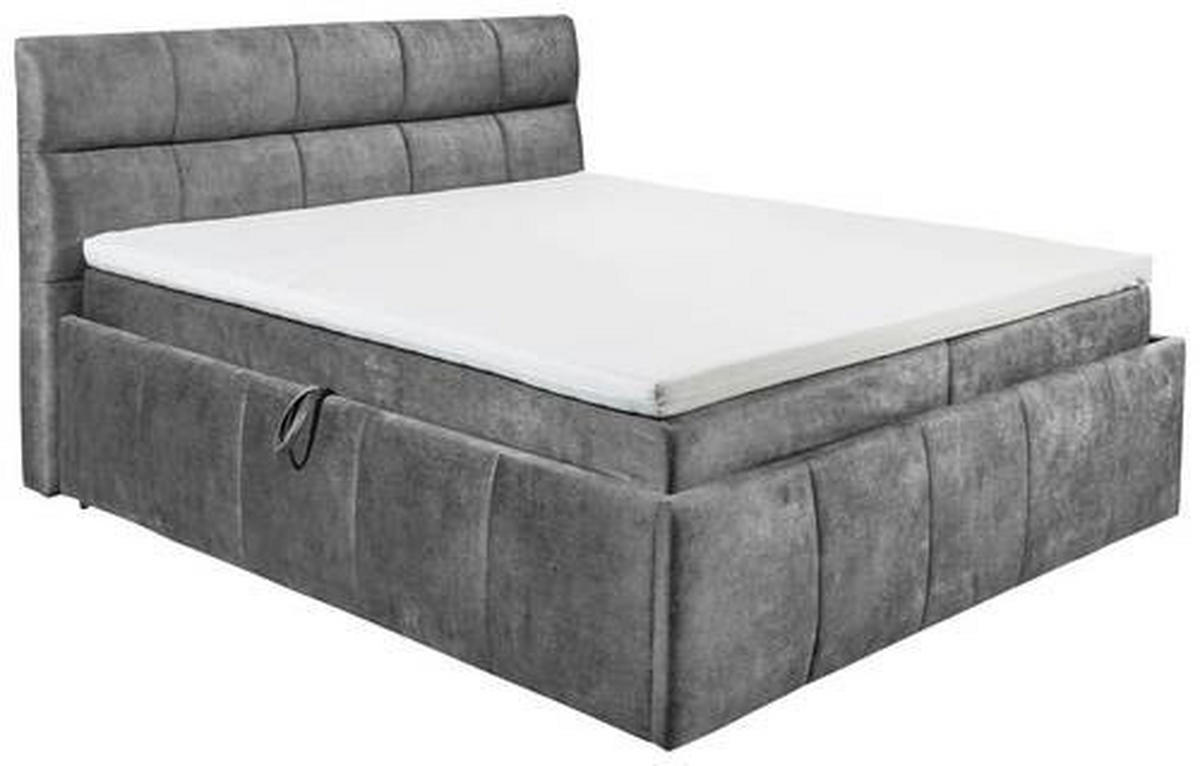 BOXBETT 180/200 cm  in Grau  - Schwarz/Grau, KONVENTIONELL, Kunststoff/Textil (180/200cm) - Modante