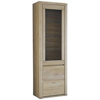 VITRINE Alteiche  66/204/38 cm  - Alteiche/Grau, Konventionell, Glas/Holz (66/204/38cm) - Voleo