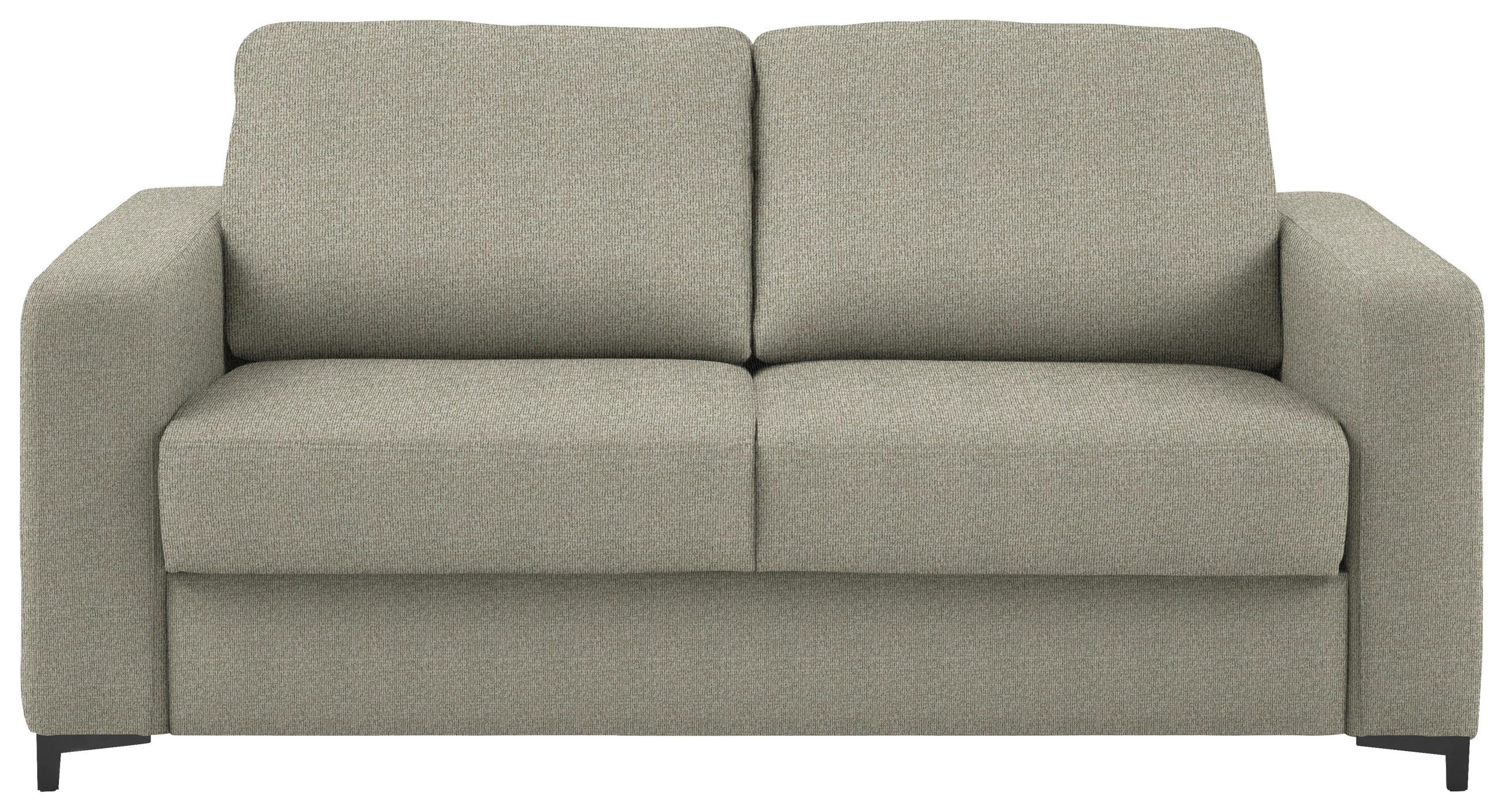 SCHLAFSOFA Webstoff Beige Armteil rechts, Armteil links, Rückenfutter, Schlafen auf Sitzhöhe, Stoffauswahl, Fussart wählbar  - Beige/Schwarz, Konventionell, Textil/Metall (196/87/103cm) - Dieter Knoll