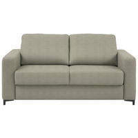 SCHLAFSOFA Webstoff Beige Armteil rechts, Armteil links, Rückenfutter, Schlafen auf Sitzhöhe, Stoffauswahl, Fussart wählbar  - Beige/Schwarz, Konventionell, Textil/Metall (196/87/103cm) - Dieter Knoll
