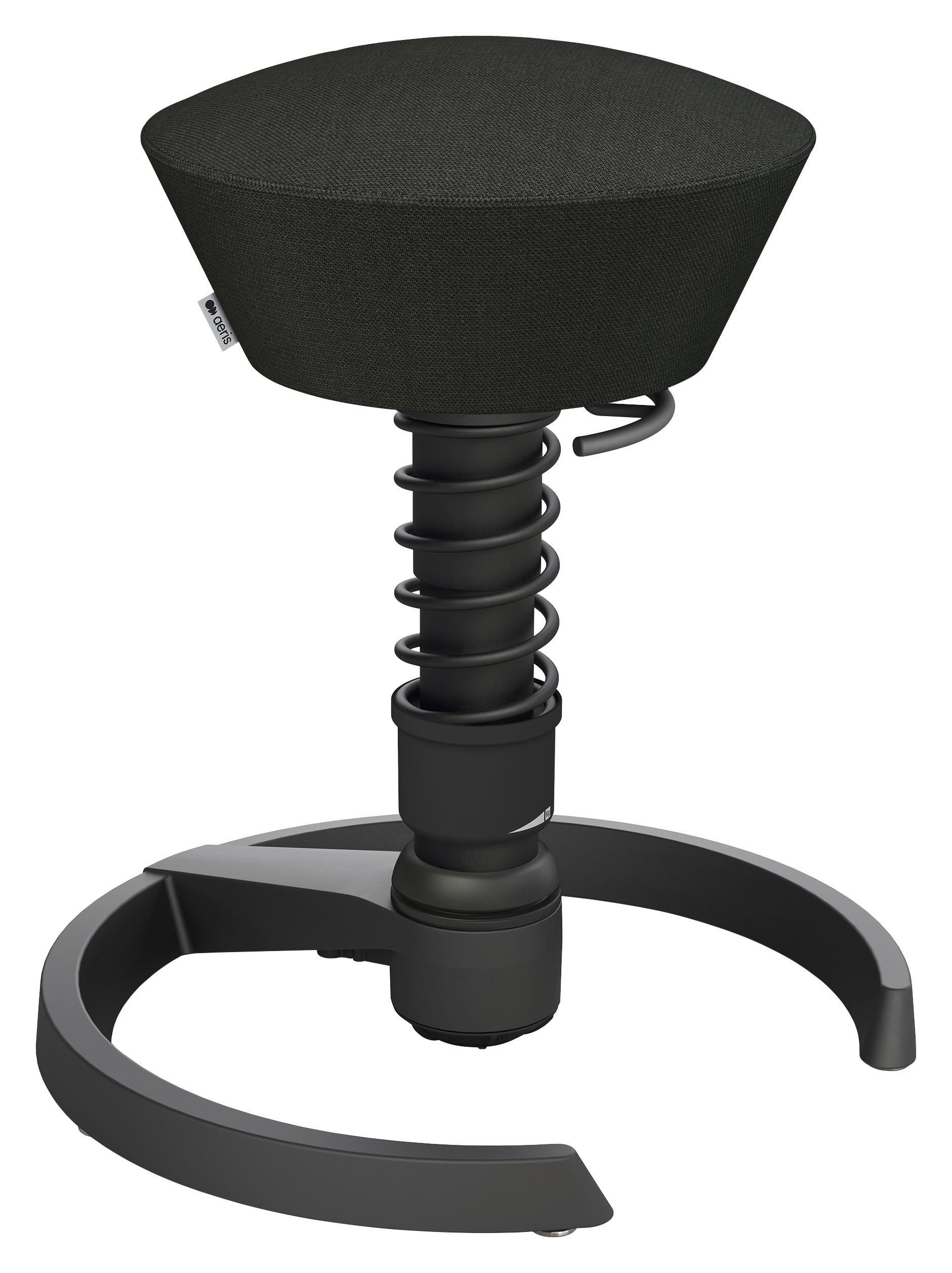 BÜROHOCKER Wollmischung mel. Schwarz - Schwarz, Basics, Textil/Metall (55/45,66/55cm) - Aeris