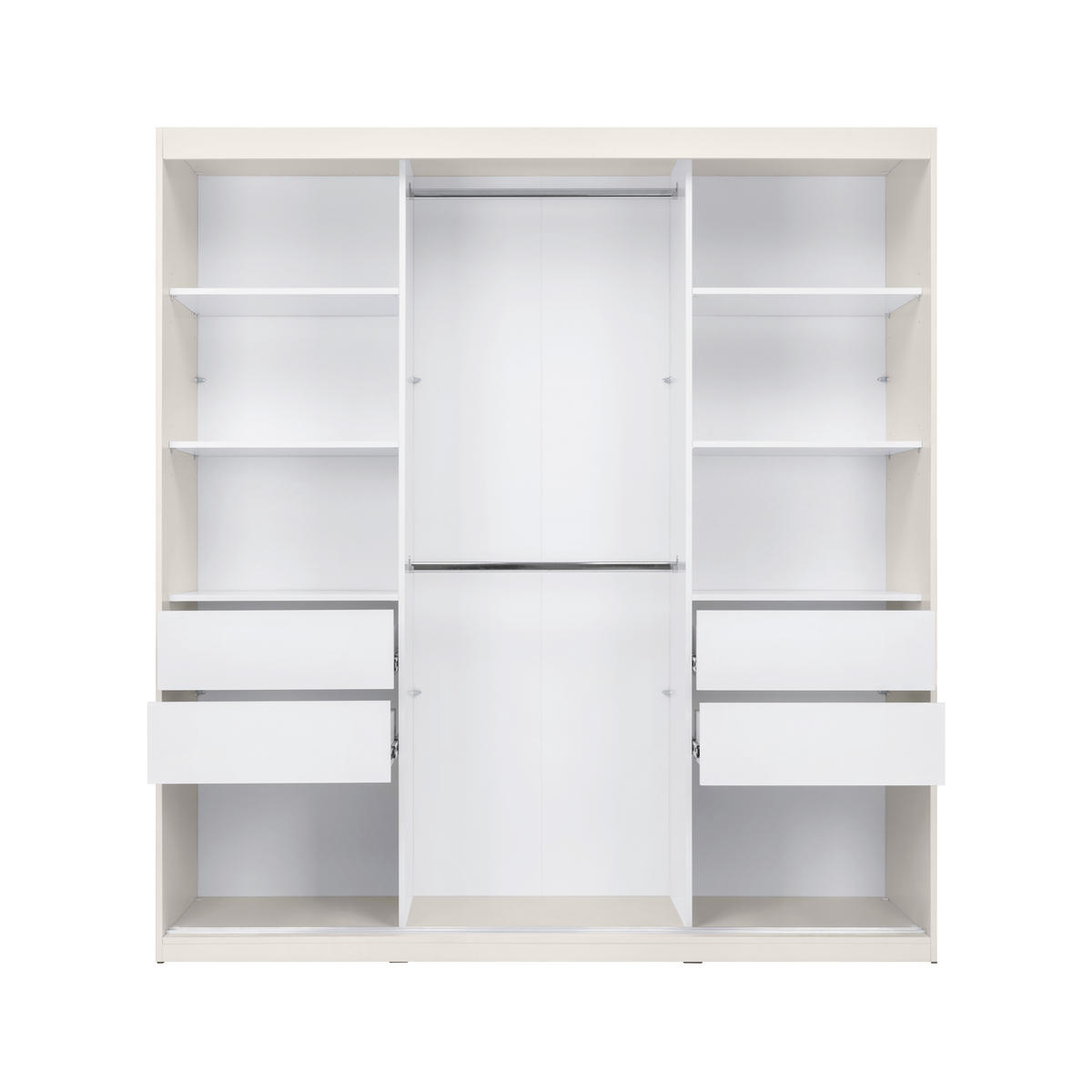 SKRIŇA S POSUVNÝMI DVERAMI, kašmírová, 200/215/59,5 cm - čierna/biela, Modern, kov/kompozitné drevo (200/215/59,5cm) - P & B