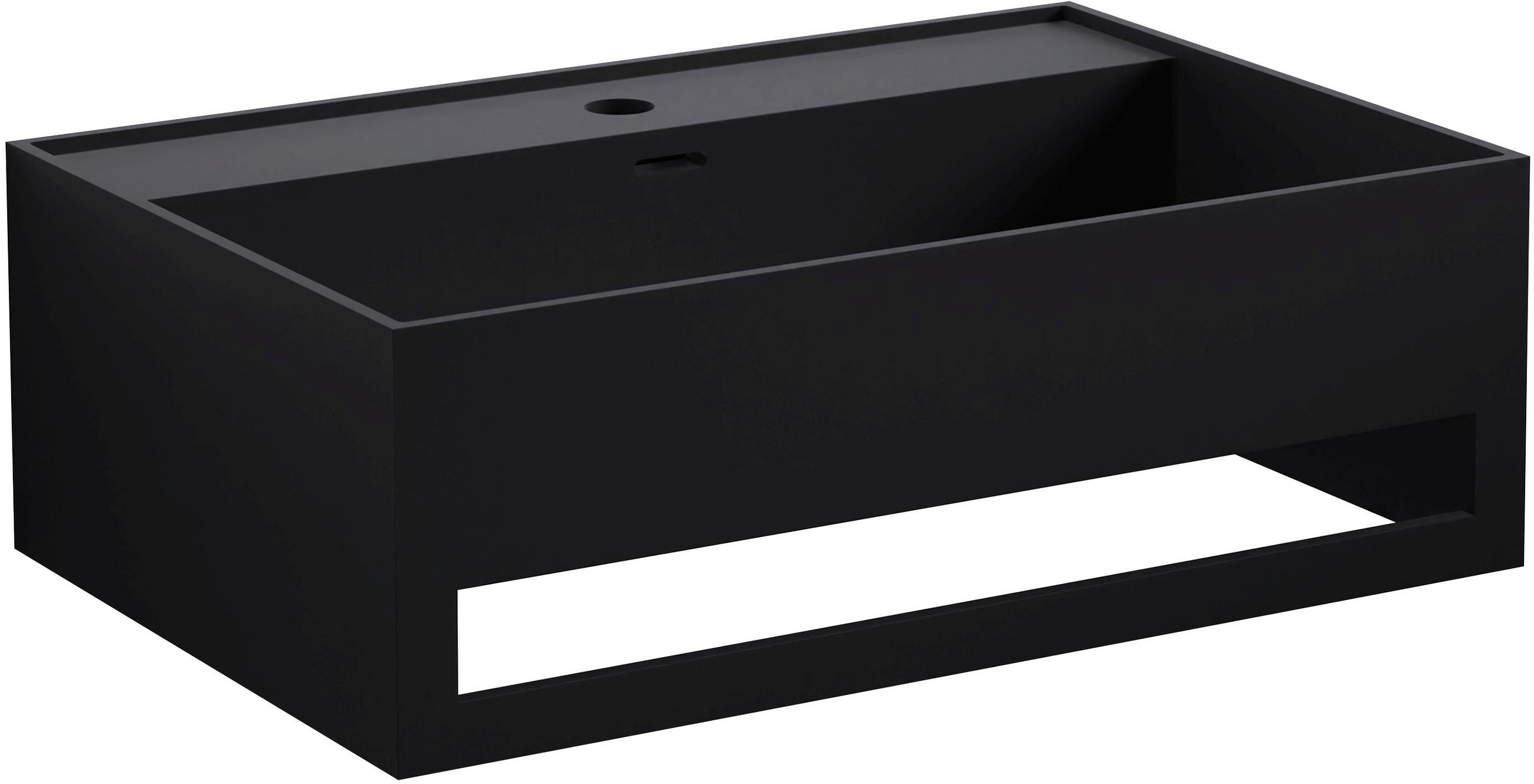 WASCHBECKEN 60/20/40 cm  - Schwarz, MODERN, Stein (60/20/40cm)