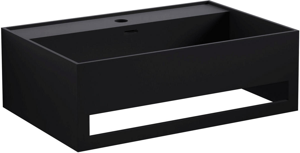 WASCHBECKEN 60/20/40 cm  - Schwarz, MODERN, Stein (60/20/40cm)