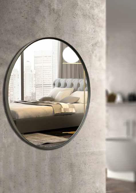 WANDSPIEGEL - Schwarz, Design, Glas/Metall (80,5cm) - Xora