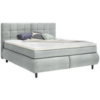 BOXSPRINGBETT 180/200 cm  in Hellgrau  - Hellgrau/Schwarz, Konventionell, Holz/Textil (180/200cm) - Ti'me
