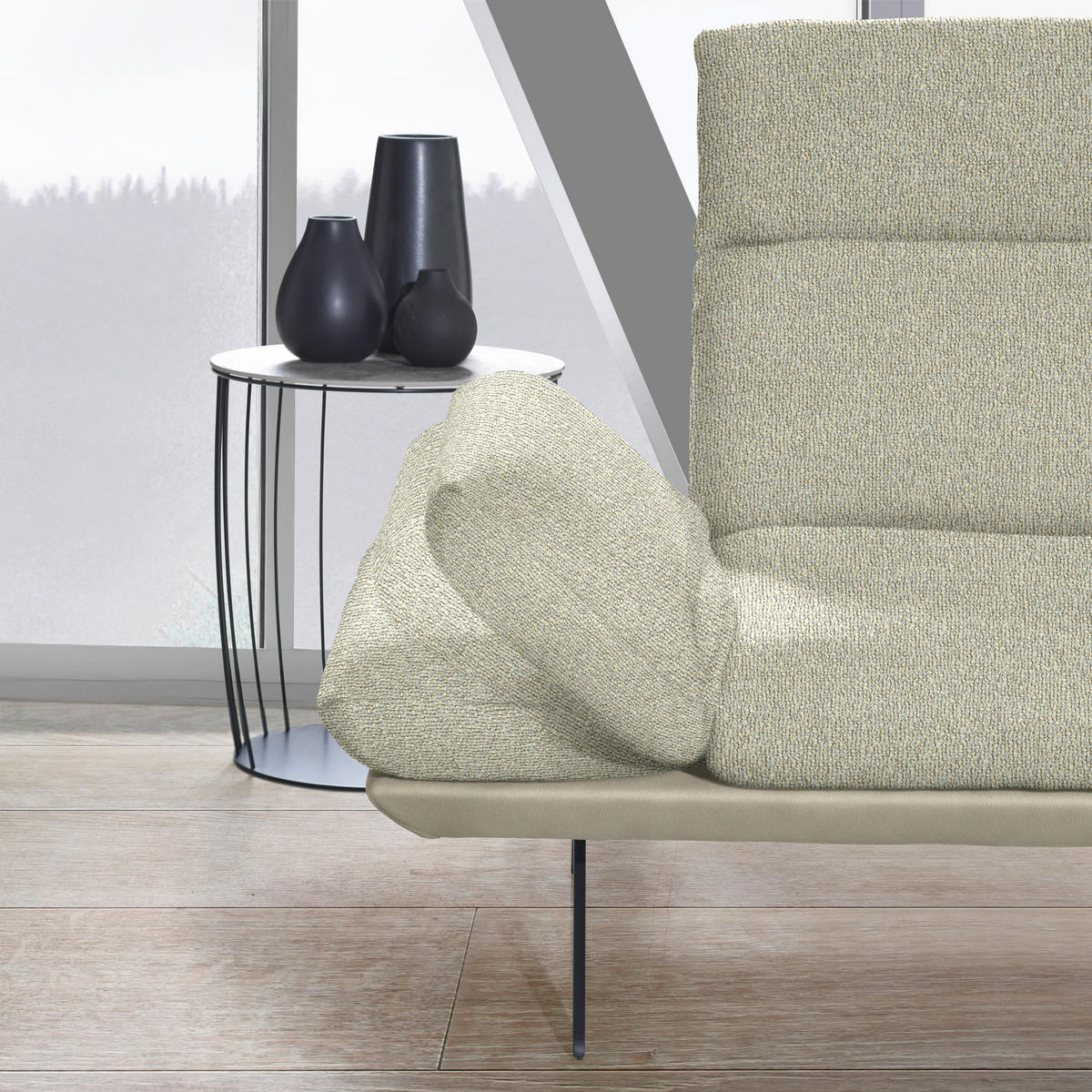 ECKSOFA in Flachgewebe Creme  239/270 cm  - Beige/Creme, Design, Textil/Metall (239/270cm) - Koinor