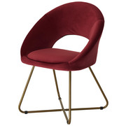 STUHL in Metall, Textil, Holzwerkstoff Braun, Goldfarben - Goldfarben/Braun, LIFESTYLE, Holzwerkstoff/Textil (63/81/56cm) - Ambia Home