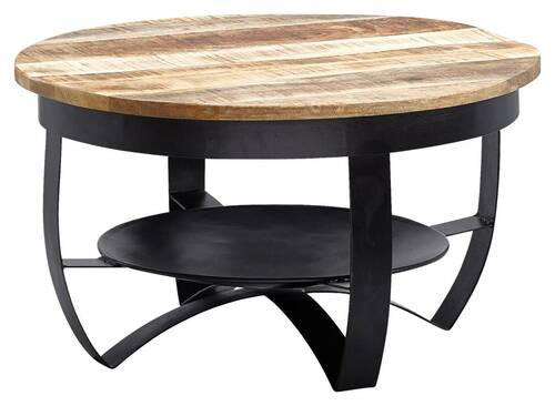 SOFFBORD i trä 60/60/34 cm  - brun/svart, Modern, metall/trä (60/60/34cm) - MID.YOU