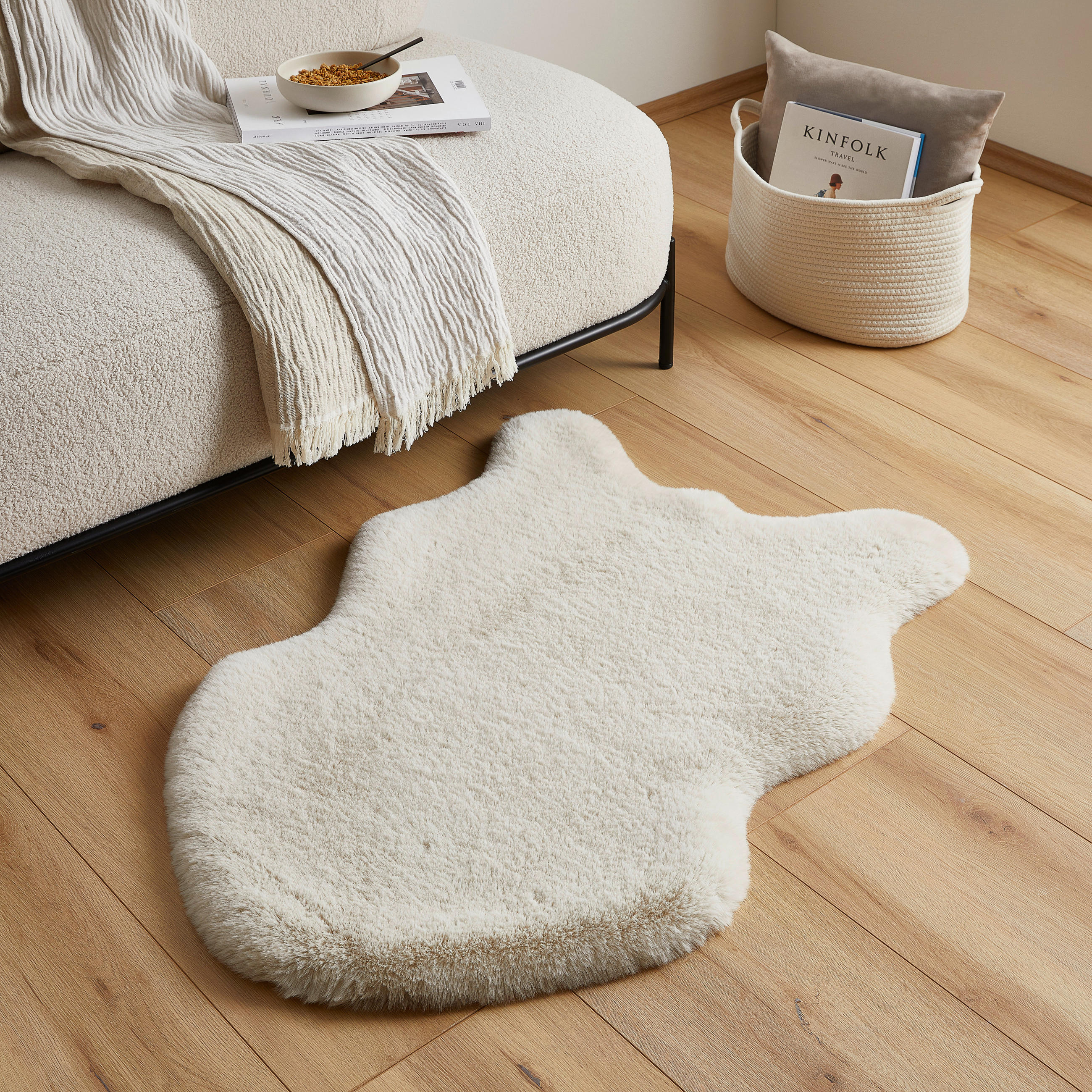 UMJETNO KRZNO 60/90 cm bijela Luna - bijela, Trend, tekstil (60/90cm) - Novel
