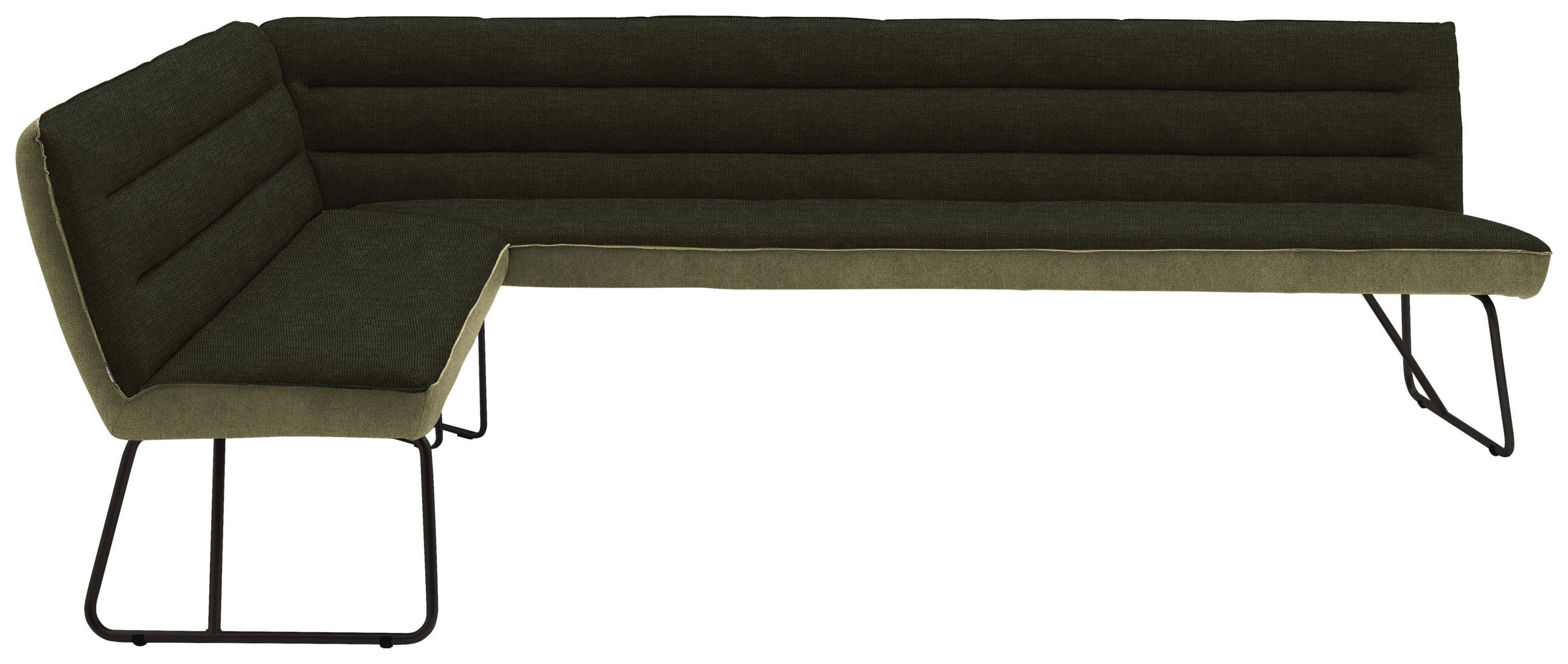 ECKBANK 184/284 cm  in Grün, Schwarz  - Schwarz/Grün, Design, Textil/Metall (184/284cm) - Dieter Knoll