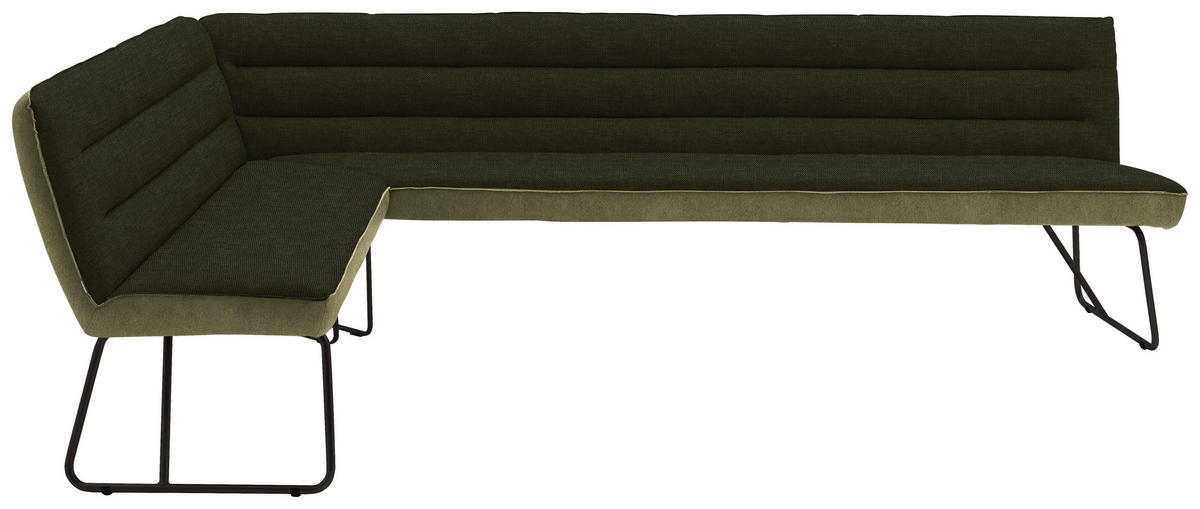 ECKBANK 184/284 cm  in Grün, Schwarz  - Schwarz/Grün, Design, Textil/Metall (184/284cm) - Dieter Knoll