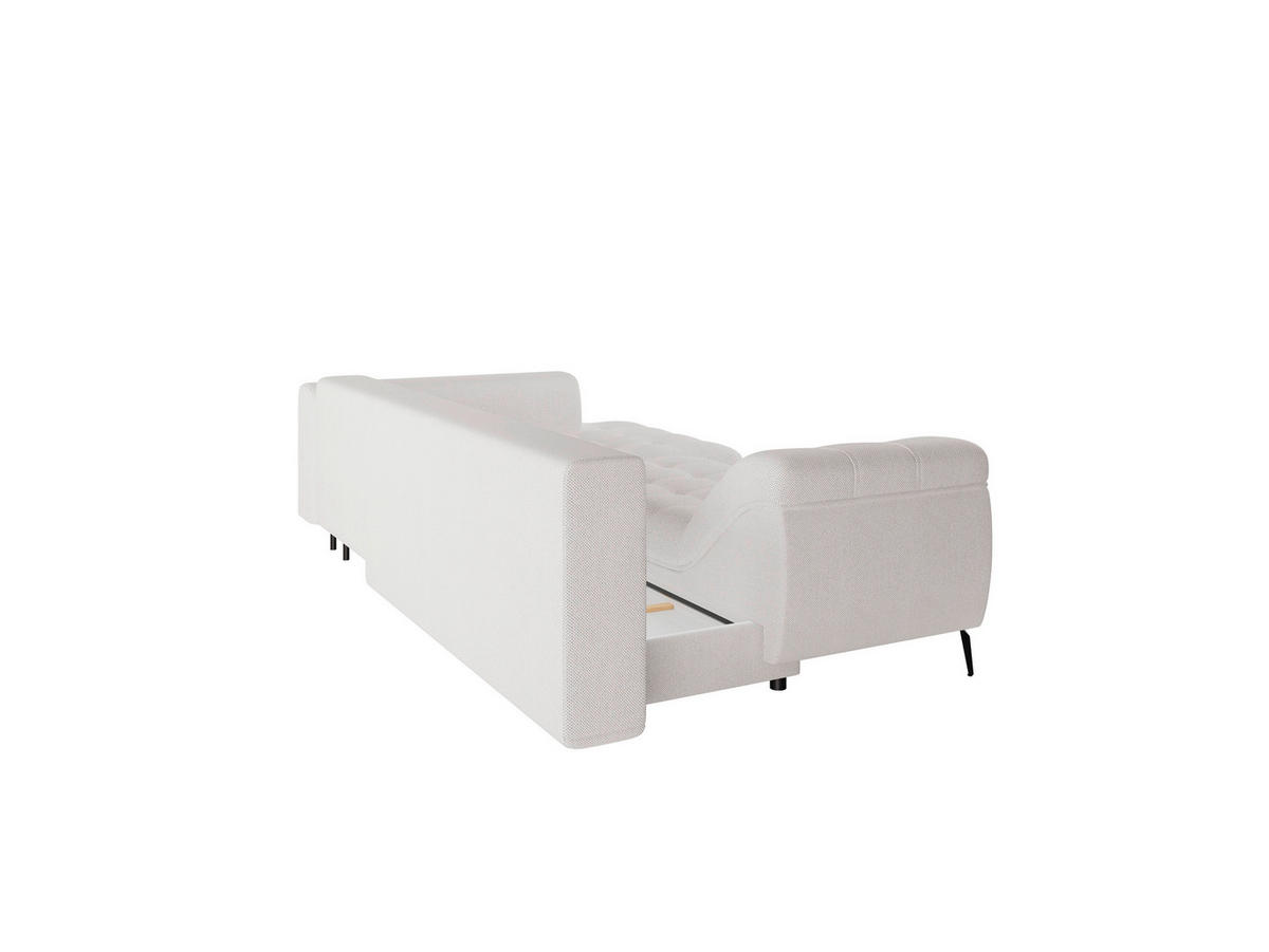 Ecksofa inkl. Funktionen in Webstoff Beige  - Beige/Schwarz, Modern, Textil/Metall (276/177cm)