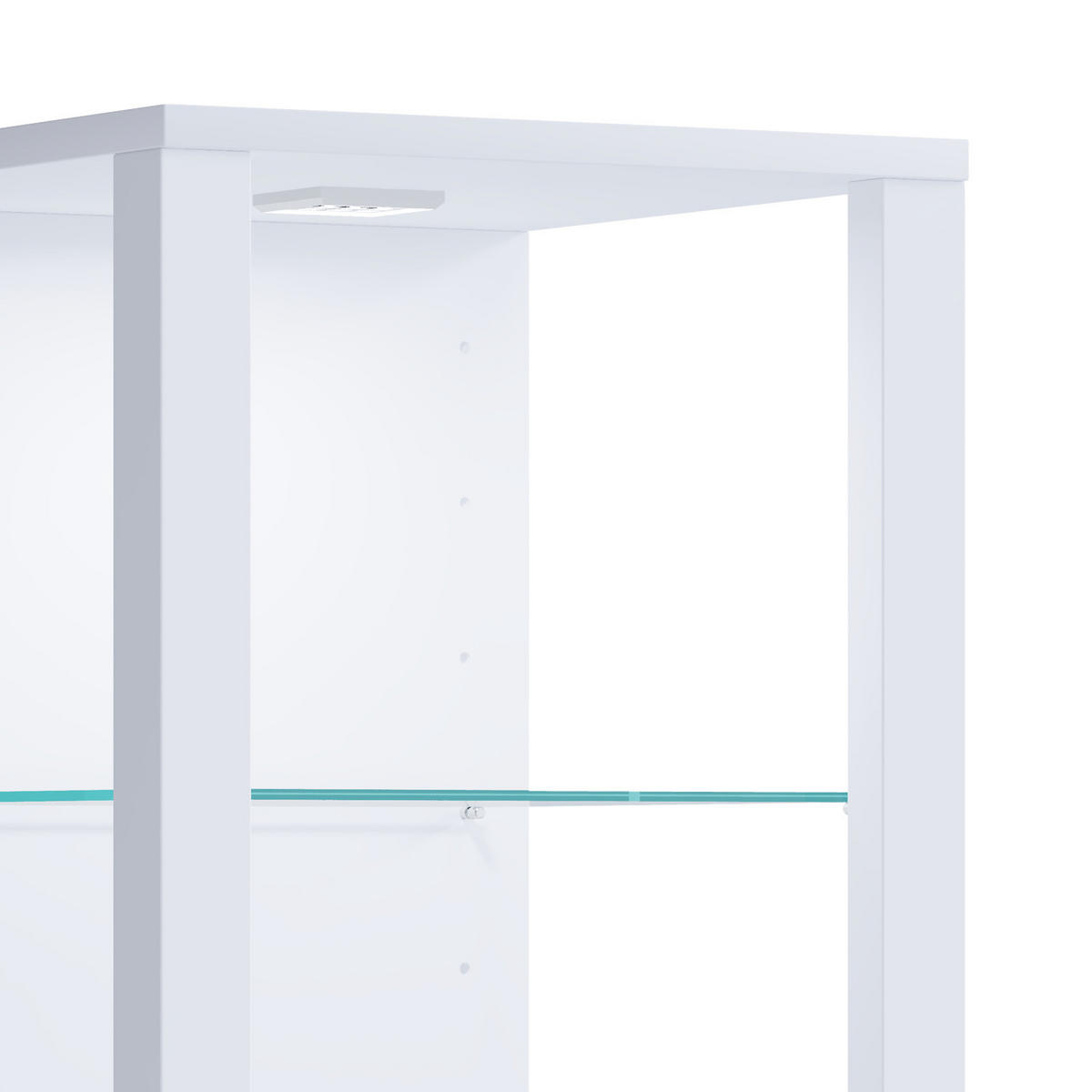 VITRINE in Weiss  - Weiss/Schwarz, Modern, Glas/Holzwerkstoff (35/90/35cm) - MID.YOU