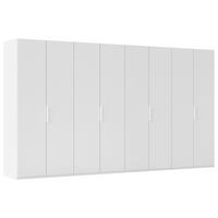 DREHTÜRENSCHRANK 400/223/61 cm,  in Weiß, 8-türig  - Weiß, Basics, Holzwerkstoff/Metall (400/223/61cm) - Novel