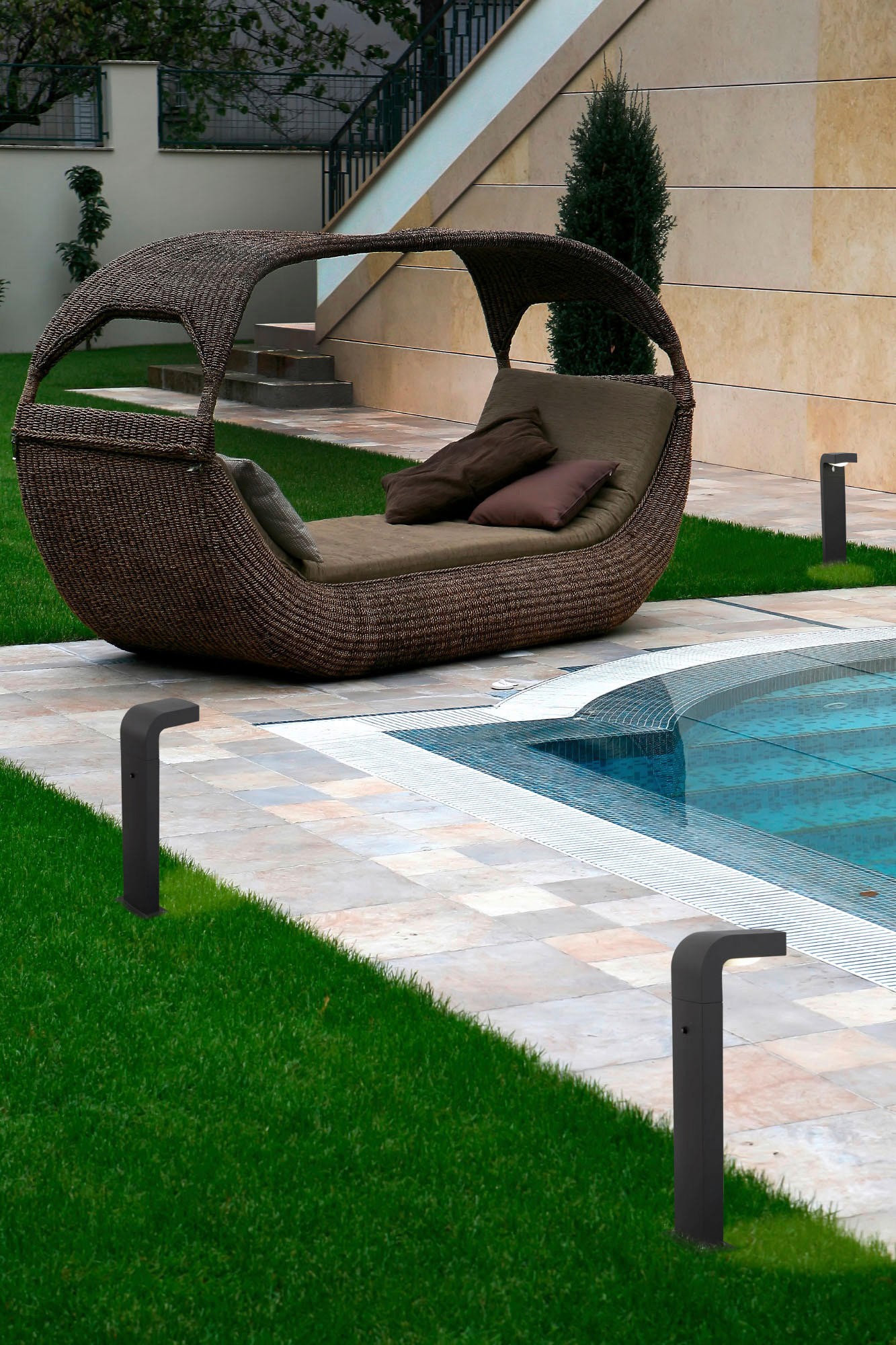 POLLERLEUCHTE 18/10/66 cm   - Dunkelgrau, Design, Metall (18/10/66cm)