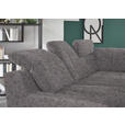 ECKSOFA in Chenille Graubraun  - Graubraun/Schwarz, KONVENTIONELL, Textil/Metall (281/200cm) - Carryhome