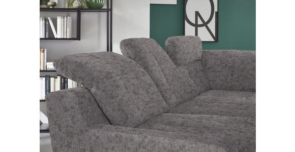 ECKSOFA in Chenille Graubraun  - Graubraun/Schwarz, KONVENTIONELL, Textil/Metall (281/200cm) - Carryhome