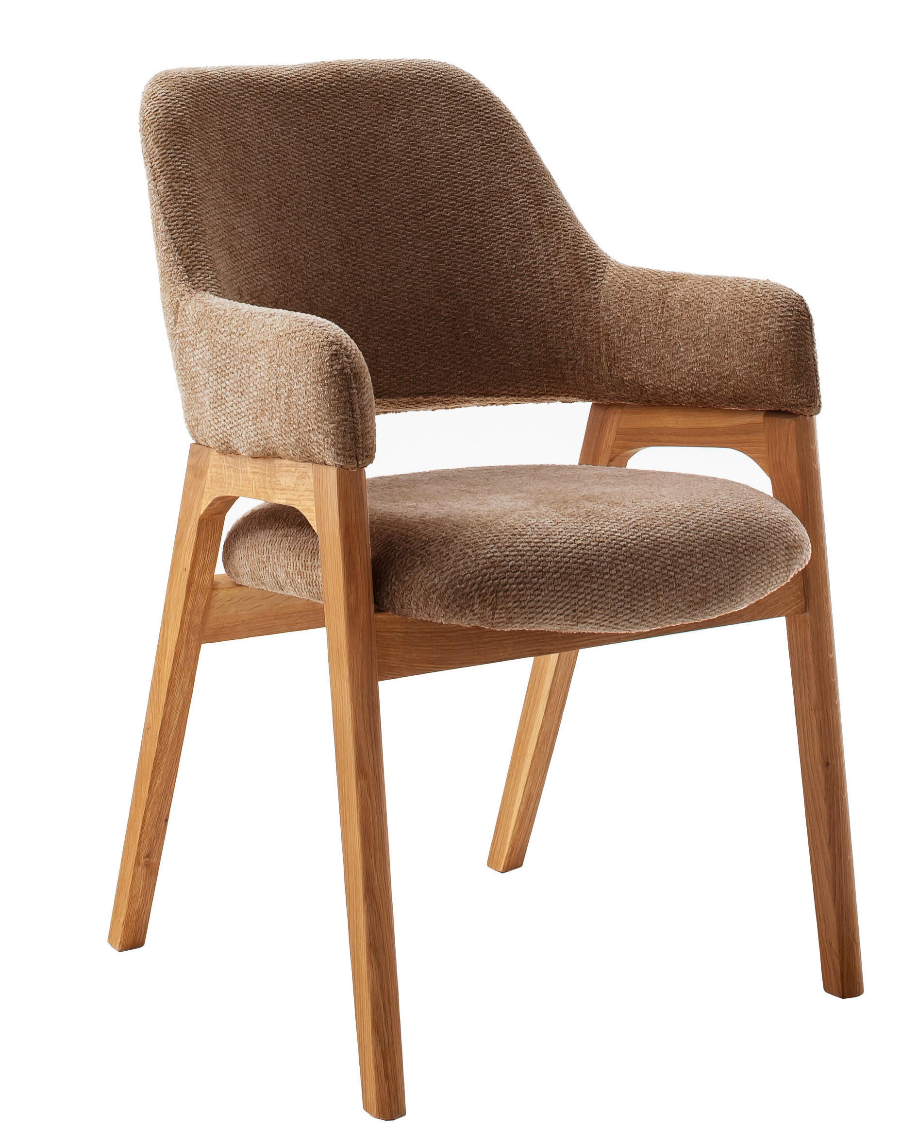 ARMLEHNSTUHL   Bouclé  Dunkelorange  - Wildeiche/Dunkelorange, Modern, Holz/Textil (56/86/62cm) - MID.YOU