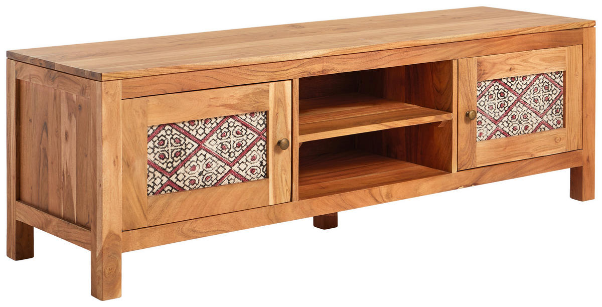 LOWBOARD  in 140/45/42 cm  - couleur laiton/couleur d'acacia, Lifestyle, métal/textile (140/45/42cm) - Livetastic