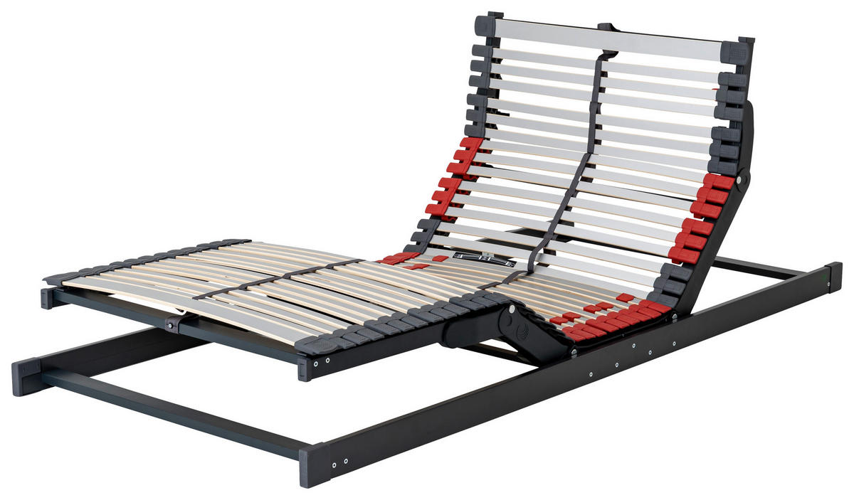 ELEKTRISCHER LATTENROST 90/200 cm Kopfteil, Fußteil verstellbar, Birke, Buche  - Naturfarben/Grau, Basics, Holz (90/200cm) - Hukla