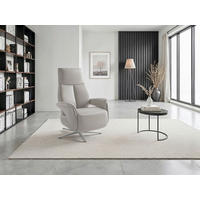 RELAXAČNÉ KRESLO, koža, svetlosivá - svetlosivá/strieborná, Basics, kov/koža (75/110/85cm) - Sit & More