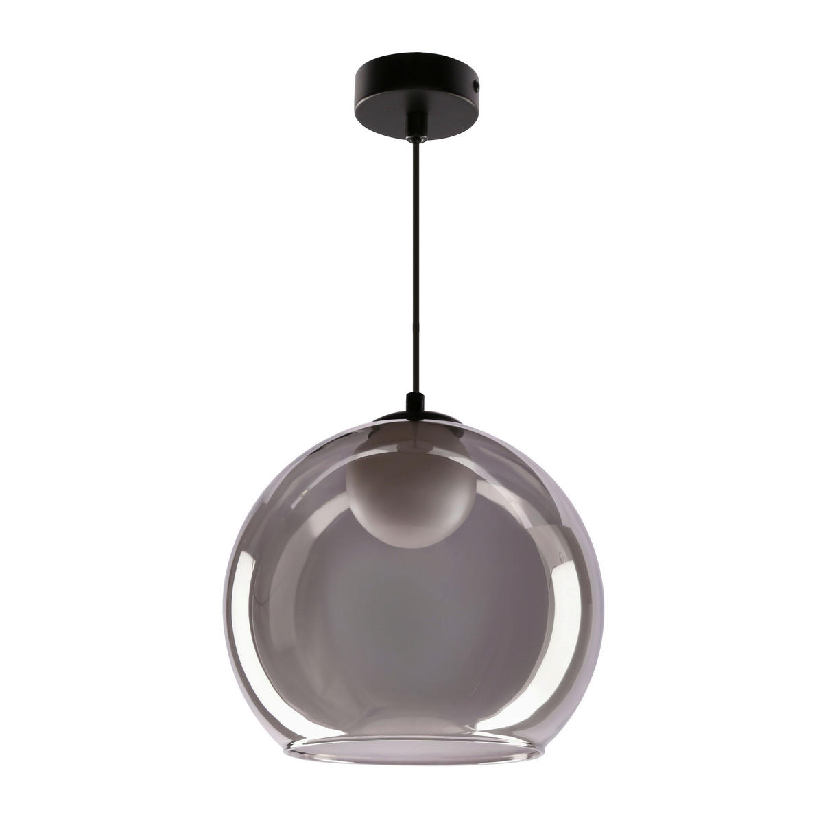 PENDELLEUCHTE 23/23/100 cm  - Schwarz/Weiß, Design, Glas/Metall (23/23/100cm)