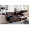 ECKSOFA in Mikrofaser Braun 276/193 cm - Chromfarben/Braun, MODERN, Kunststoff/Textil (276/193cm) - Hom`in