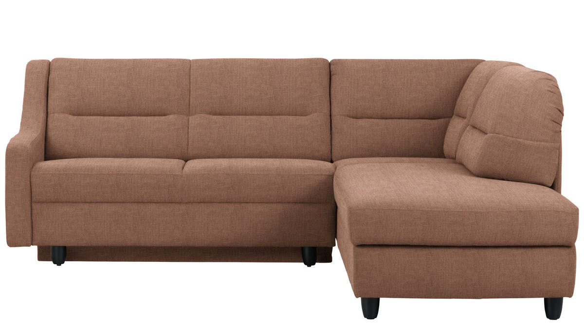ECKSOFA in Chenille Braun  226/208 cm  - Schwarz/Braun, KONVENTIONELL, Textil (226/208cm) - Sedda