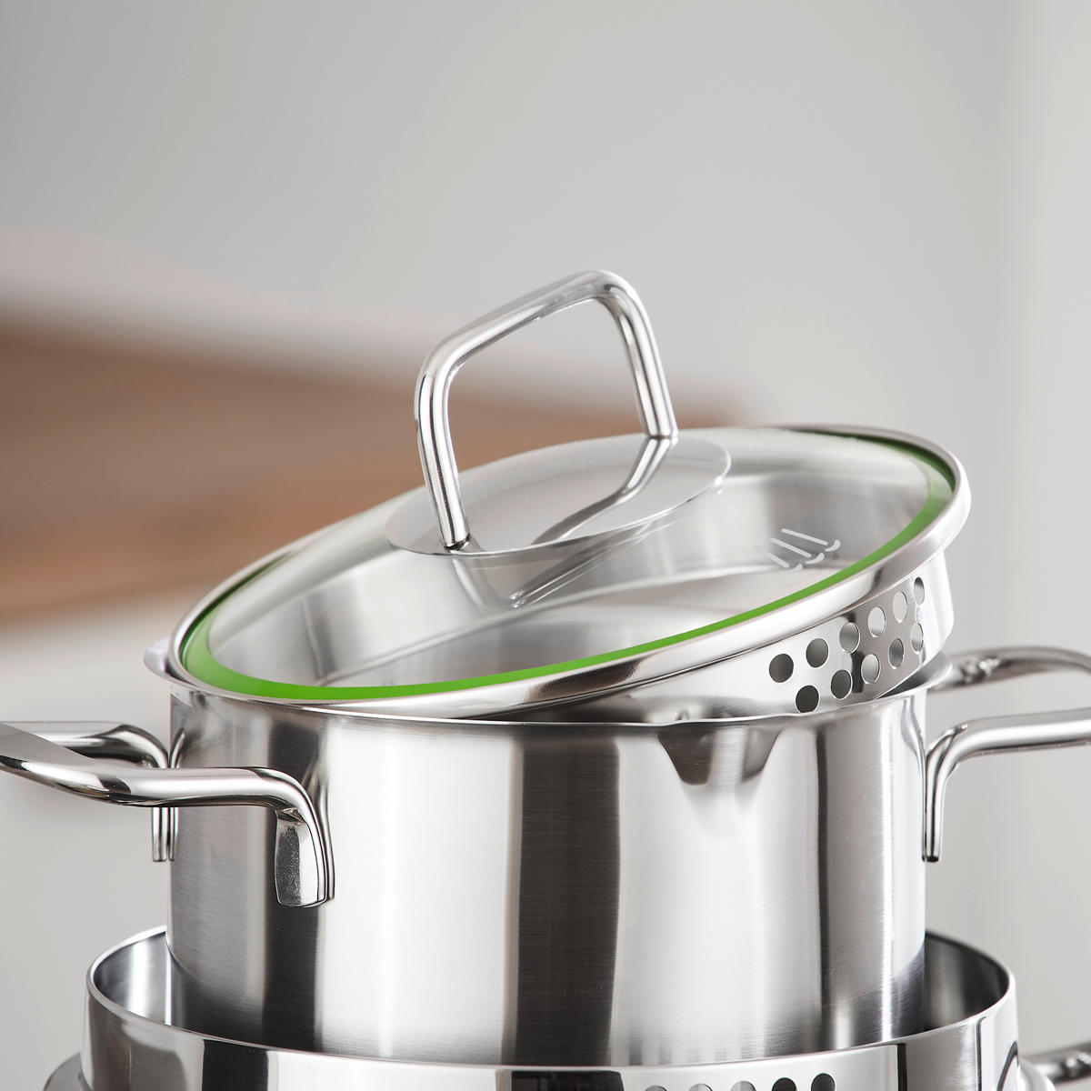 SET DE OALE 5 piese  - culoare inox, Design, sticlă/metal - Chefkoch+Fackelmann