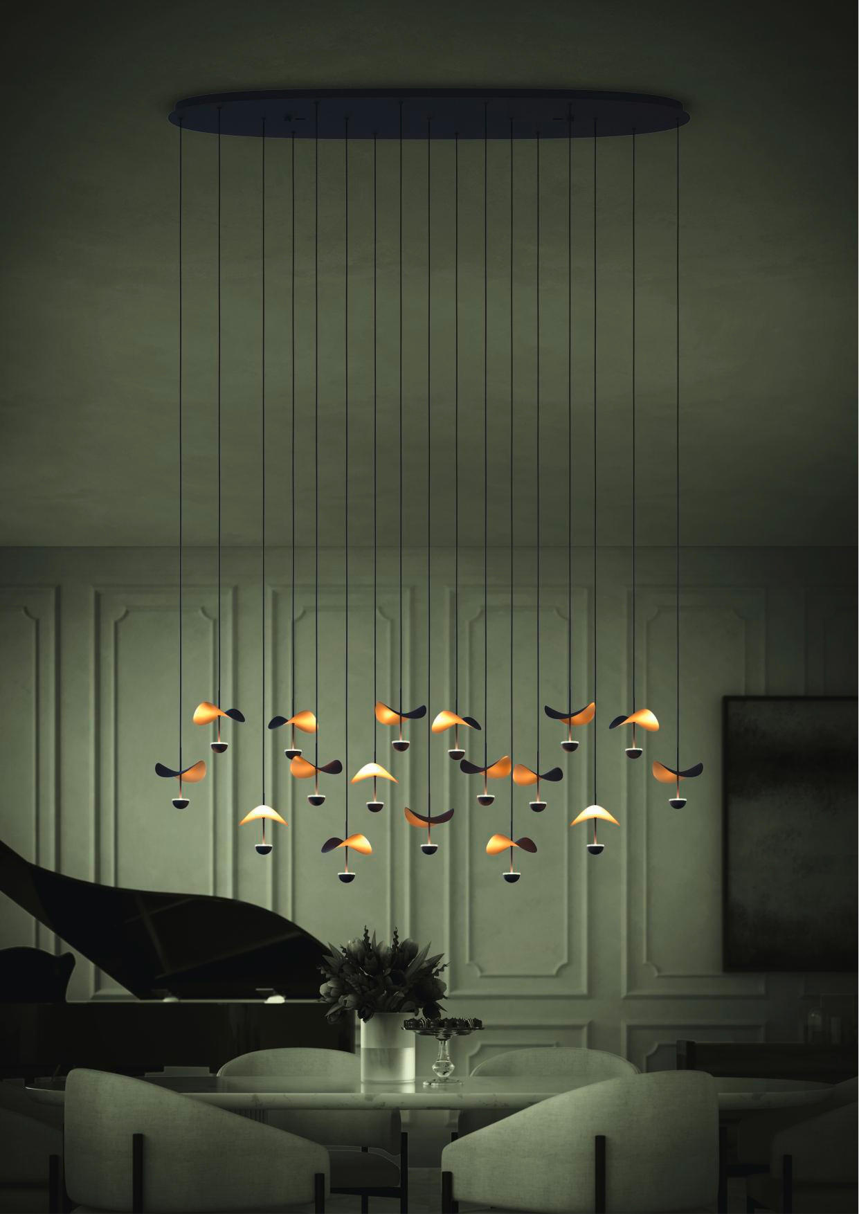 LED-HÄNGELEUCHTE Dracera 155/33/220 cm   - Goldfarben/Schwarz, Design, Metall (155/33/220cm) - Eglo