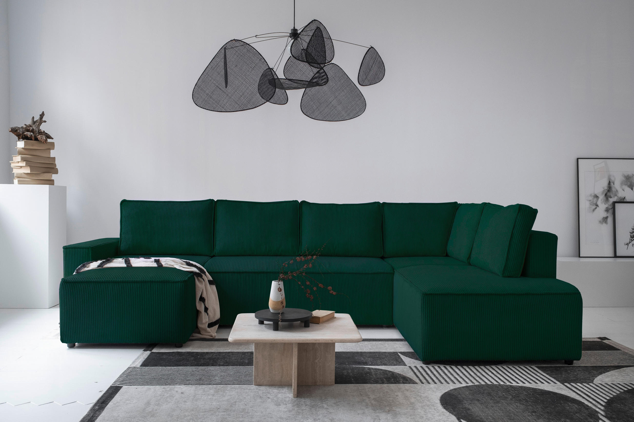 SOFFA i manchester mörkgrön  - svart/mörkgrön, Design, textil/plast (156/322/194cm) - MID.YOU