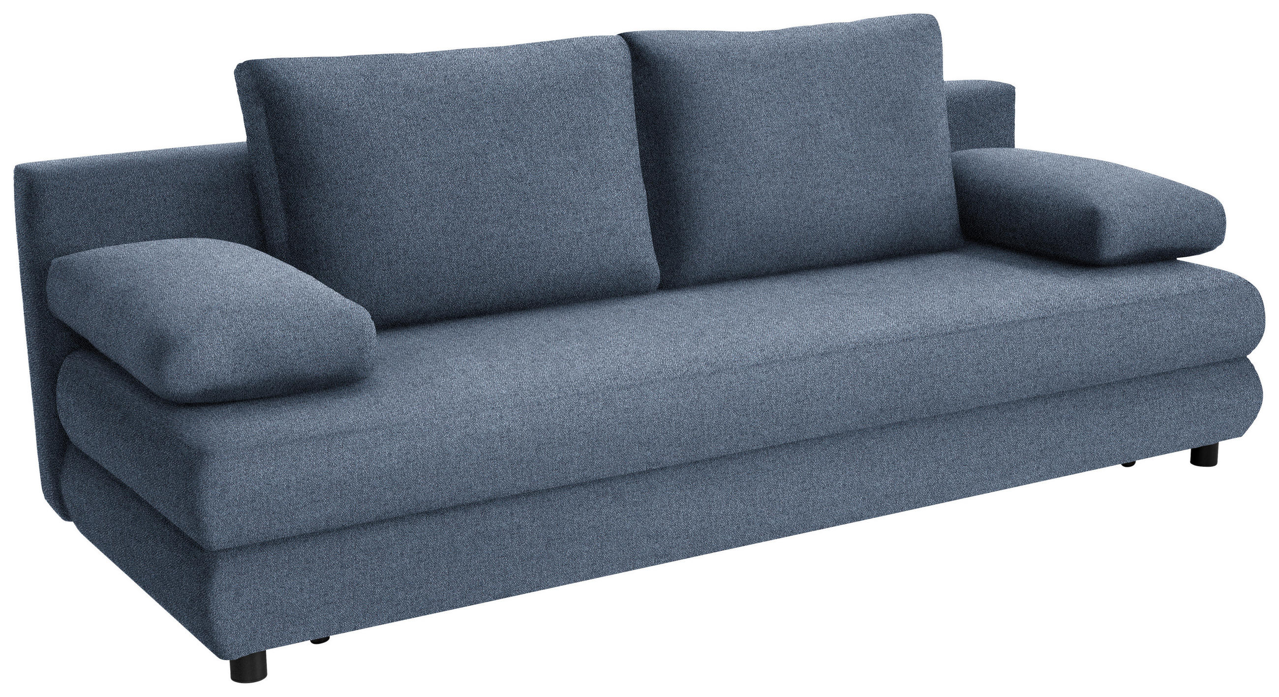 SCHLAFSOFA Webstoff Blau  - Blau/Schwarz, Design, Kunststoff/Textil (197/77/81cm) - home24