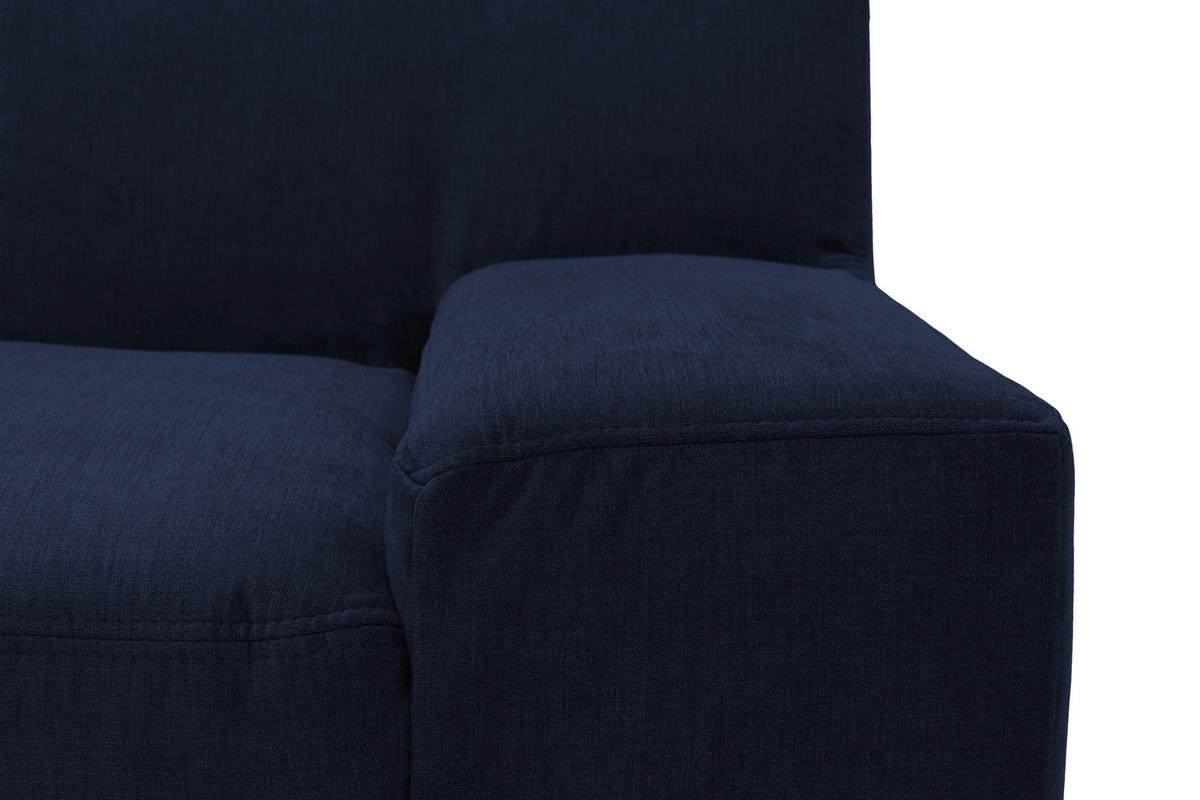 WOHNLANDSCHAFT Blau Webstoff  - Wengefarben/Blau, Design, Holz/Textil (153/328/212cm) - MID.YOU